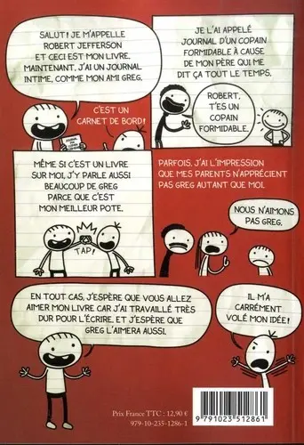 Verso de l'album Journal d'un copain formidable 1 Carnet de bord de Robert Jefferson