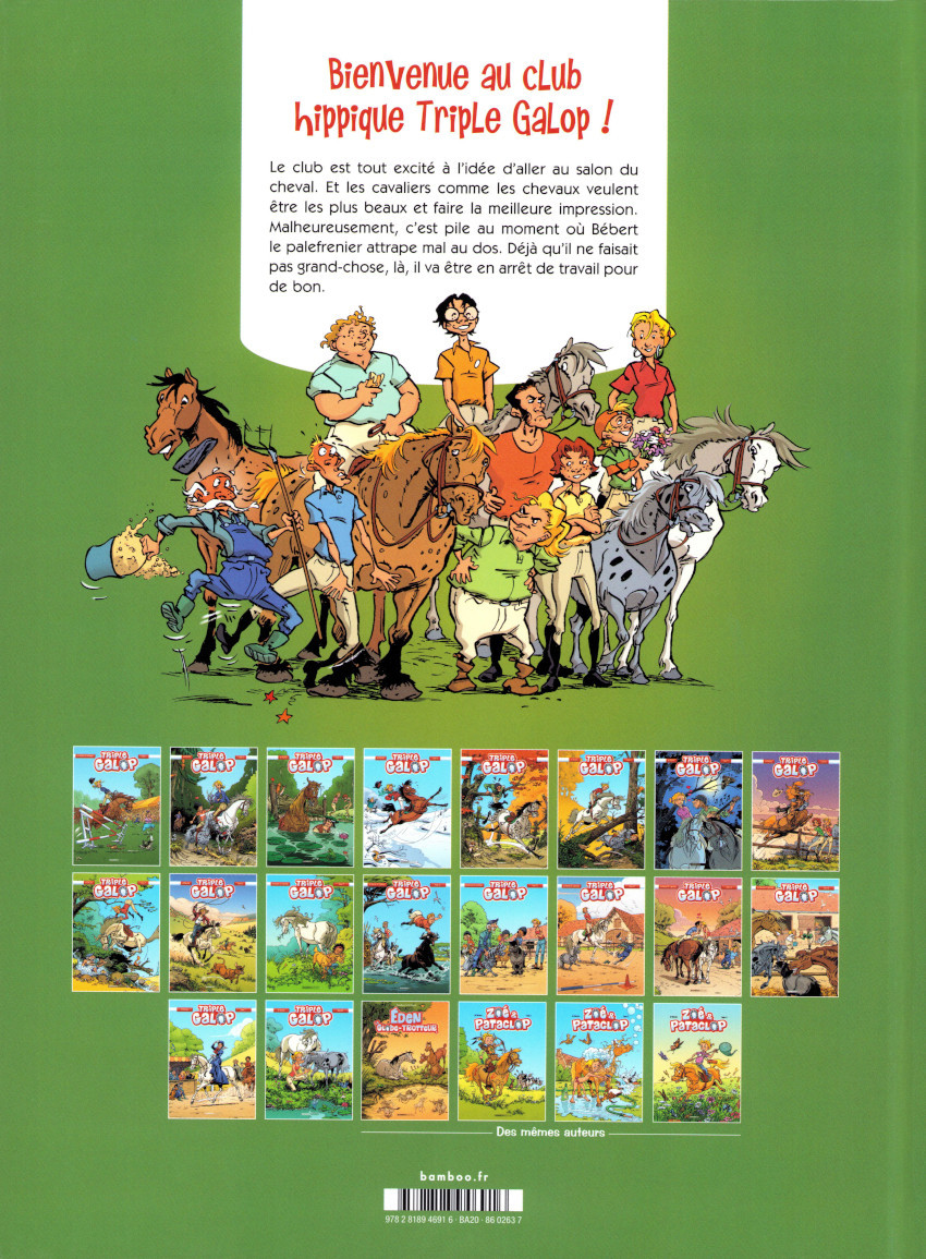 Verso de l'album Triple galop Tome 14