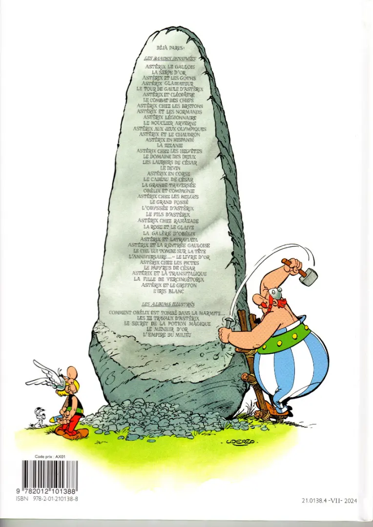 Verso de l'album Astérix Tome 6 Astérix et Cléopâtre