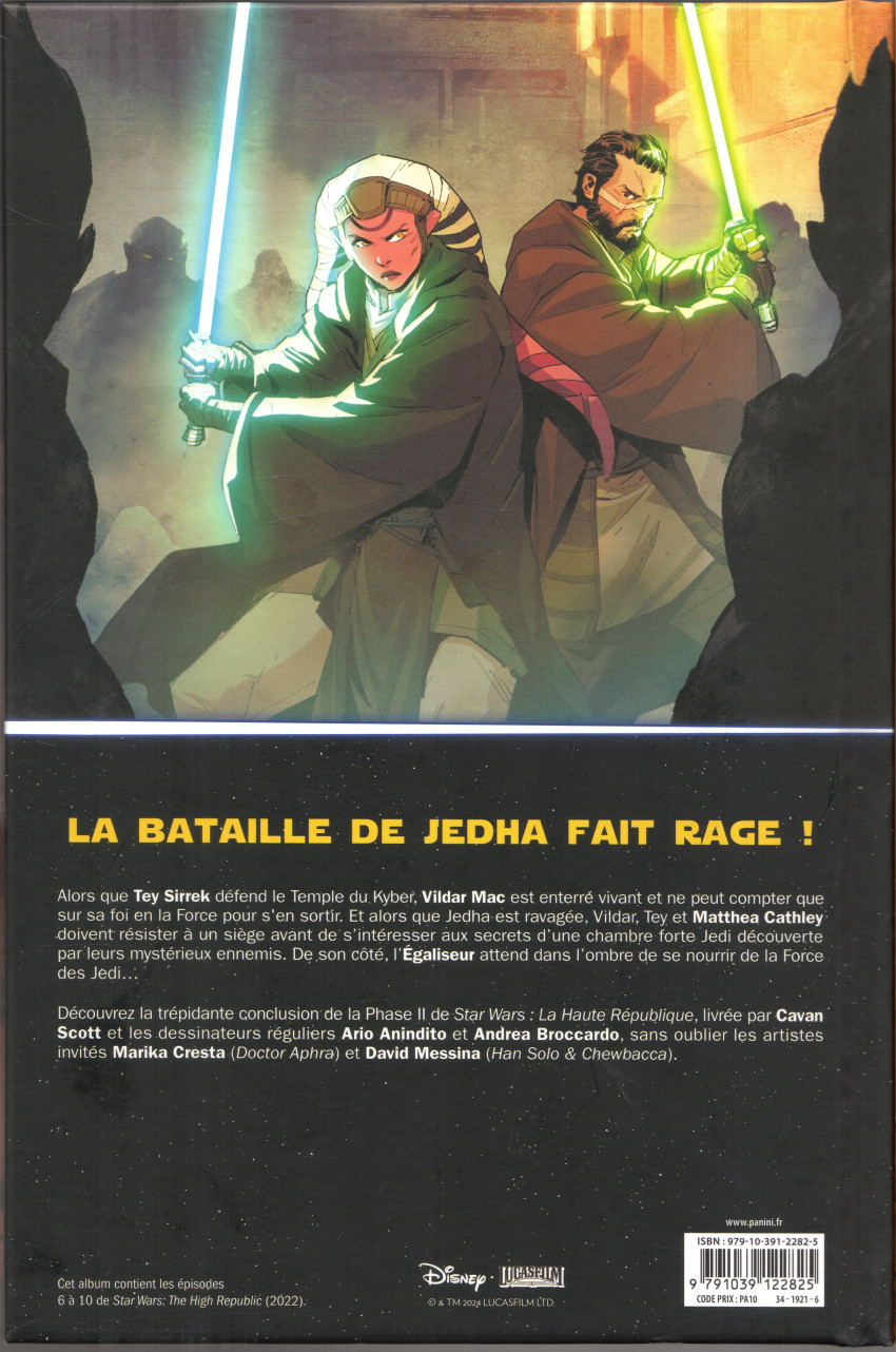 Verso de l'album Star Wars - La Haute République - Phase II Tome 2 Bataille pour la Force