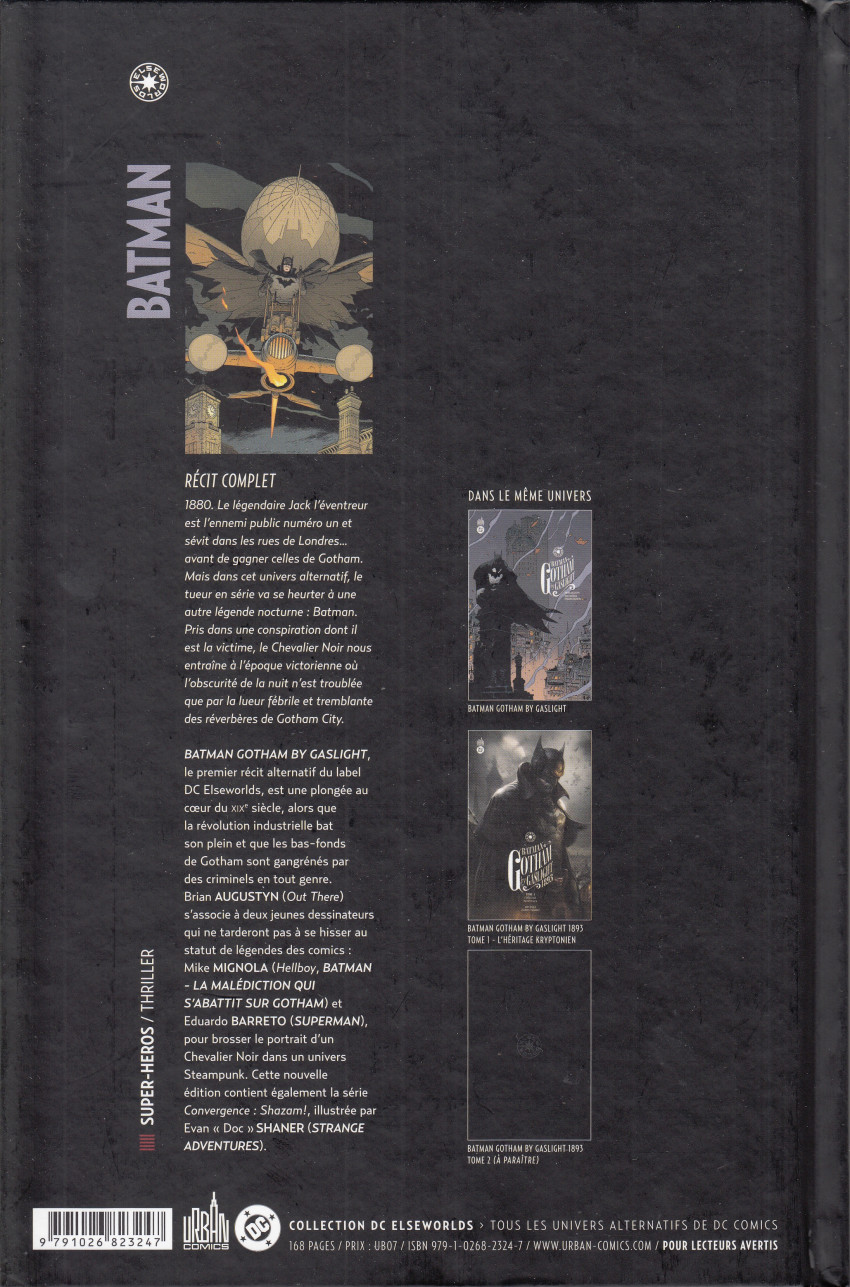 Verso de l'album Batman : Gotham au XIXe siècle Gotham by Gaslight