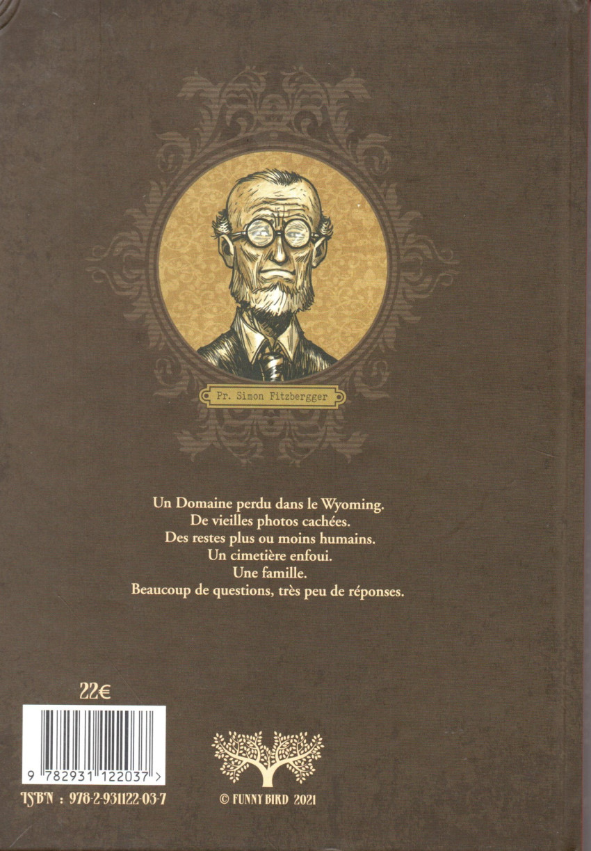 Verso de l'album Portraits de famille L'inventaire du professeur Fitzbergger