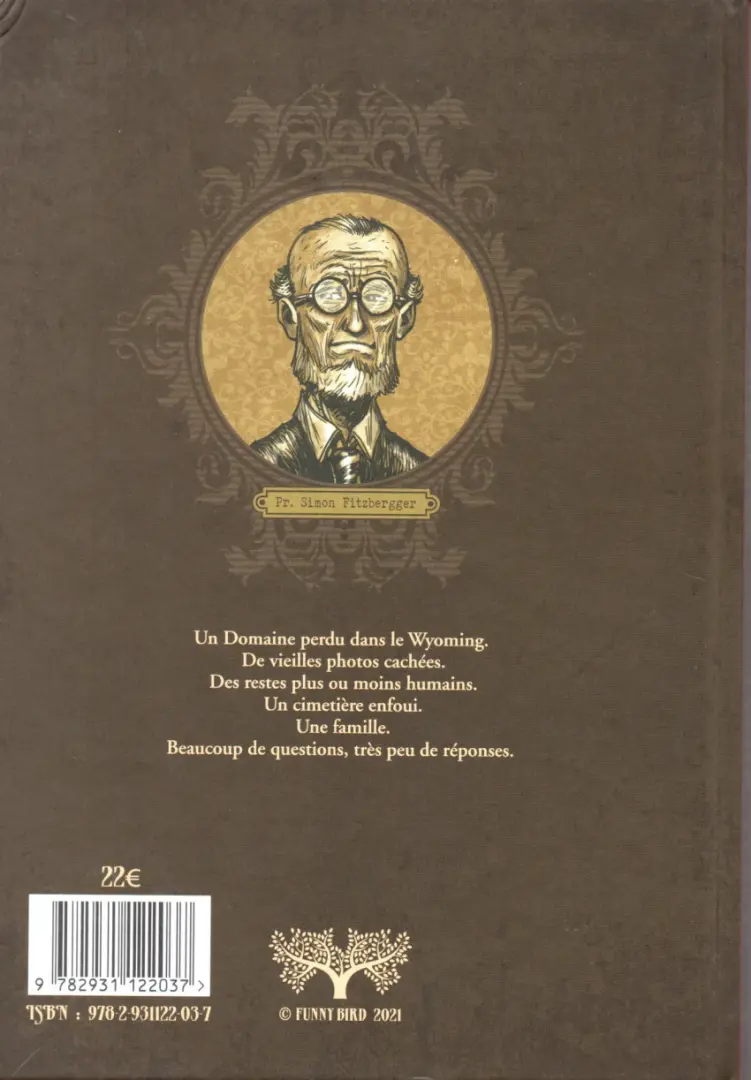Verso de l'album Portraits de famille L'inventaire du professeur Fitzbergger