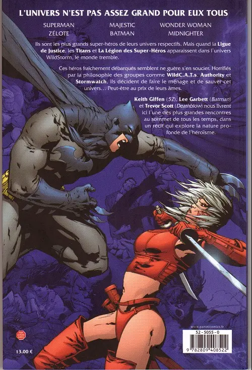 Verso de l'album DC/Wildstorm: DreamWar Dreamwar