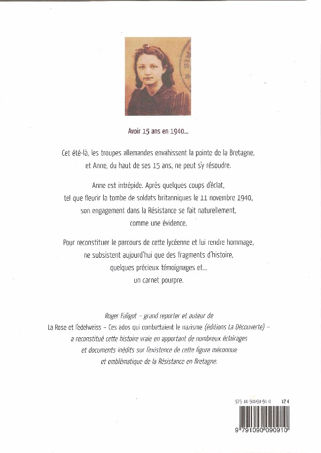 Verso de l'album La Fille au carnet pourpre