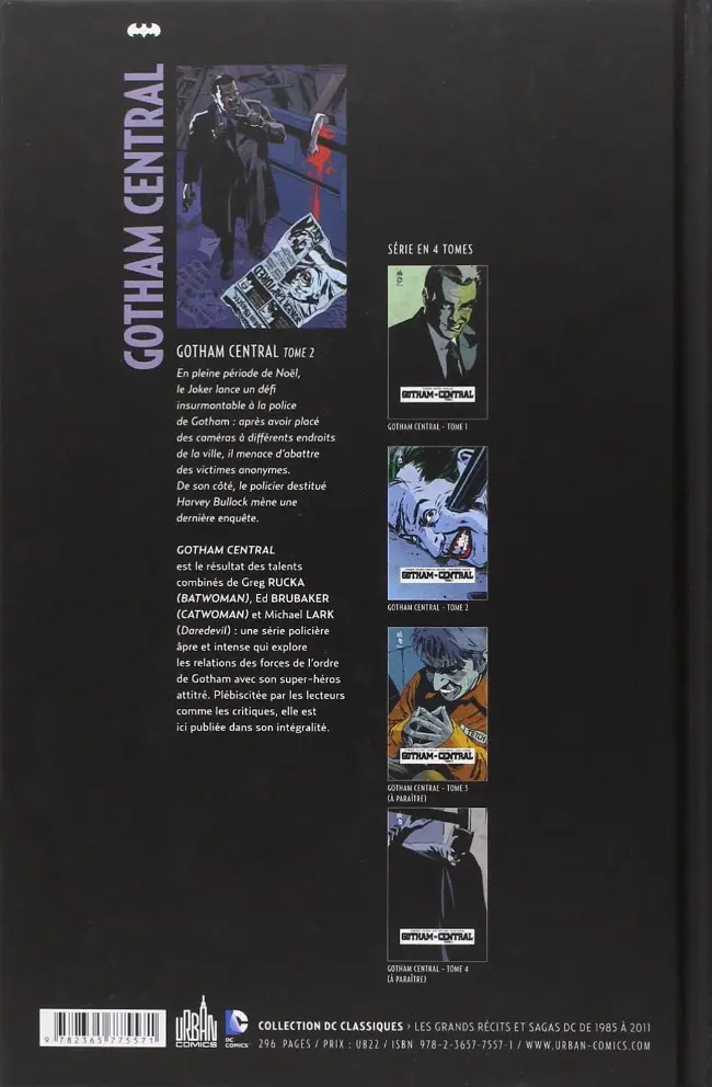 Verso de l'album Gotham Central Tome 2
