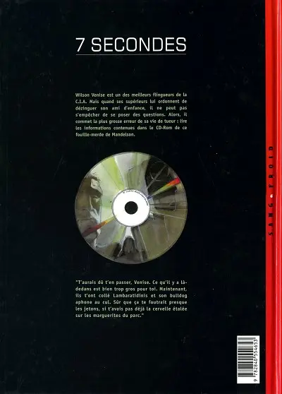 Verso de l'album 7 secondes Tome 1 Venise