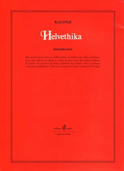 Verso de l'album Helvethika