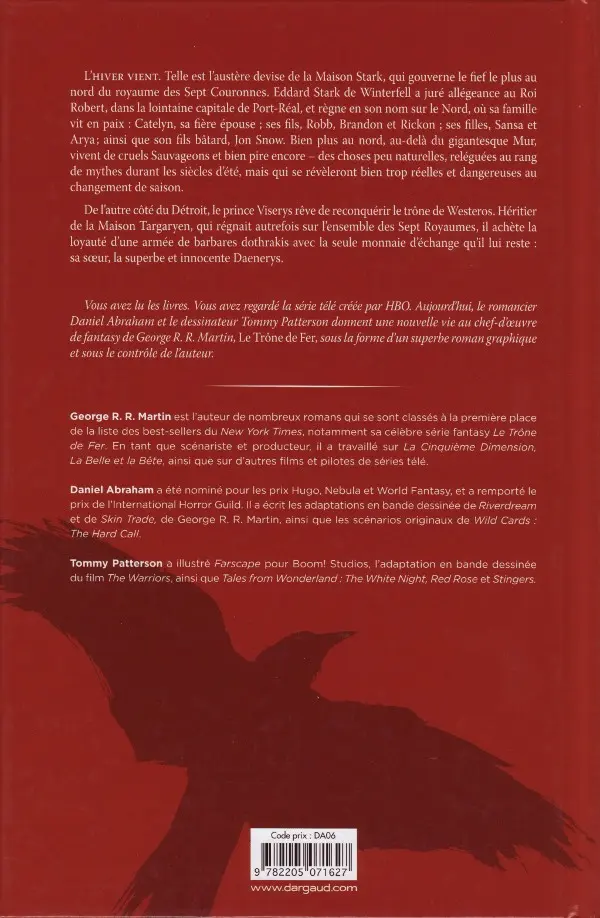 Verso de l'album A Game of Thrones - Le Trône de fer Volume III