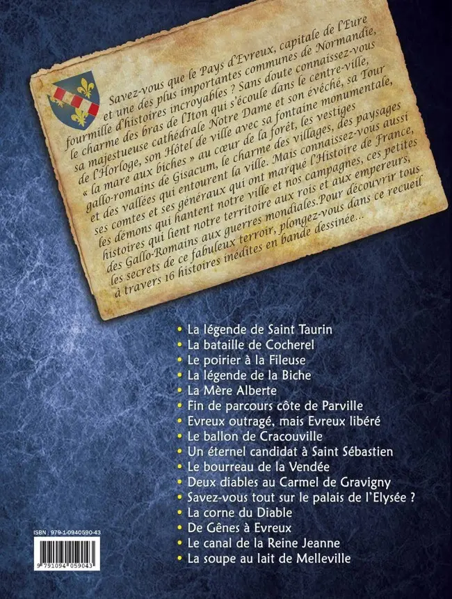 Verso de l'album Histoires et Légendes Normandes Pays d'Evreux