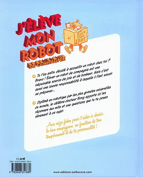 Verso de l'album J'élève mon robot de compagnie