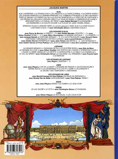 Verso de l'album Les voyages de Loïs Tome 1 Versailles de Louis XIII