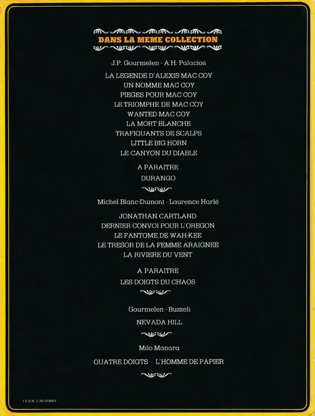 Verso de l'album Mac Coy Tome 9 Le canyon du diable