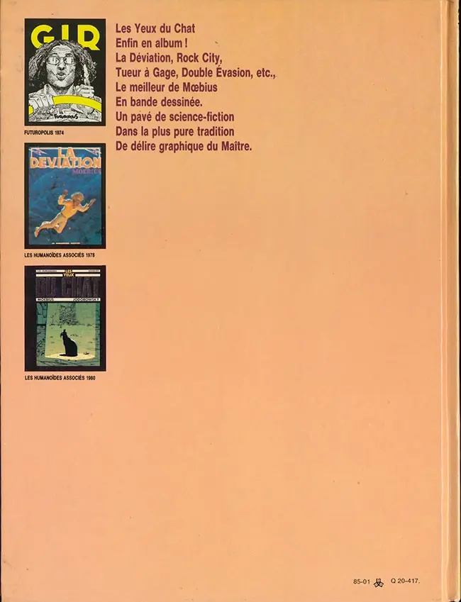 Verso de l'album Moebius œuvres complètes Tome 6 Les Yeux du Chat, La Déviation