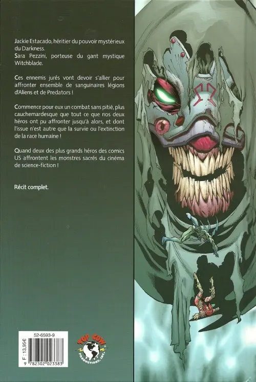 Verso de l'album Aliens, Darkness, Witchblade, Predator