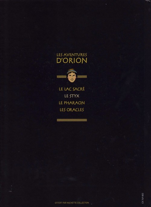 Verso de l'album Orion La collection - Hachette Tome 2 Le Styx