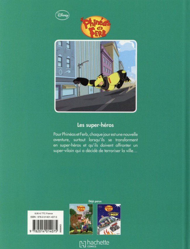 Verso de l'album Phineas et Ferb Les Super Héros