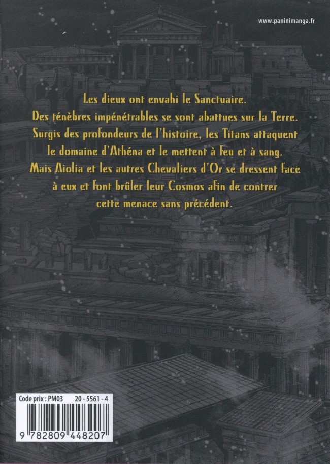 Verso de l'album Saint Seiya Épisode G Volume 1