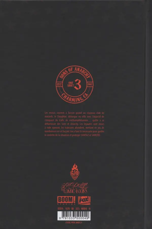 Verso de l'album Sons of Anarchy Tome 3