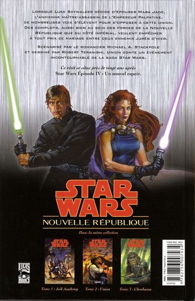 Verso de l'album Star Wars - Nouvelle République Tome 2 Union