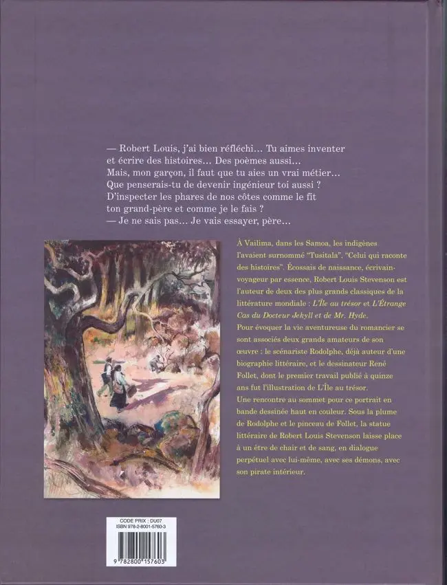 Verso de l'album Stevenson, le pirate intérieur