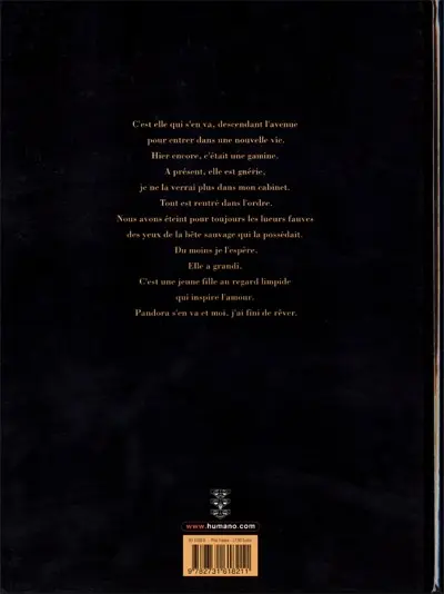 Verso de l'album Les Yeux de Pandora