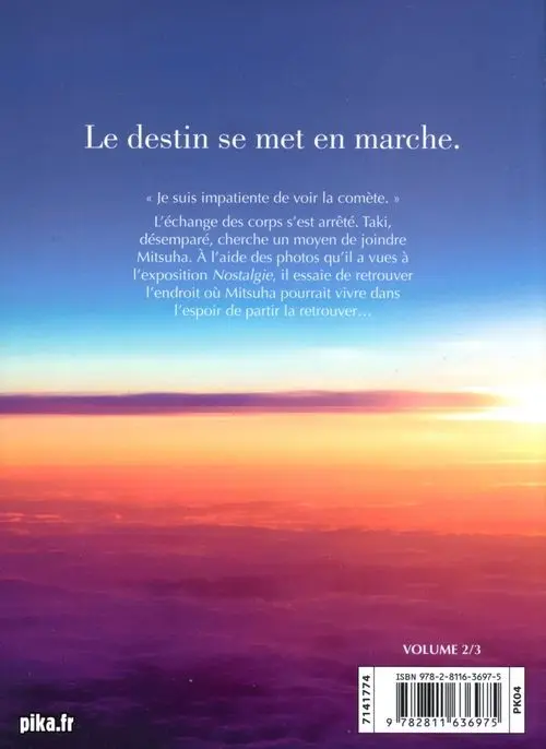 Verso de l'album Your Name. 02