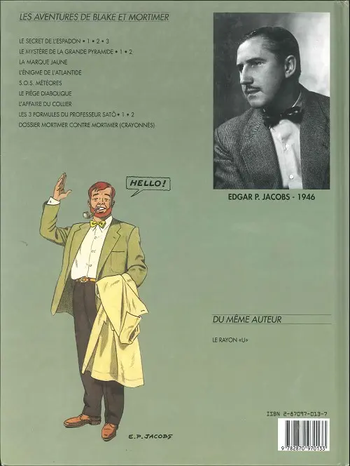 Verso de l'album Blake et Mortimer Tome 7 L'énigme de l'Atlantide