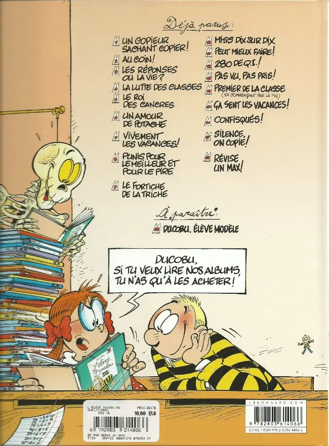 Verso de l'album L'Élève Ducobu Tome 4 La lutte des classes