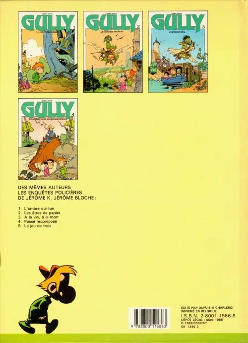Verso de l'album Gully Tome 1 Le petit mélancolique
