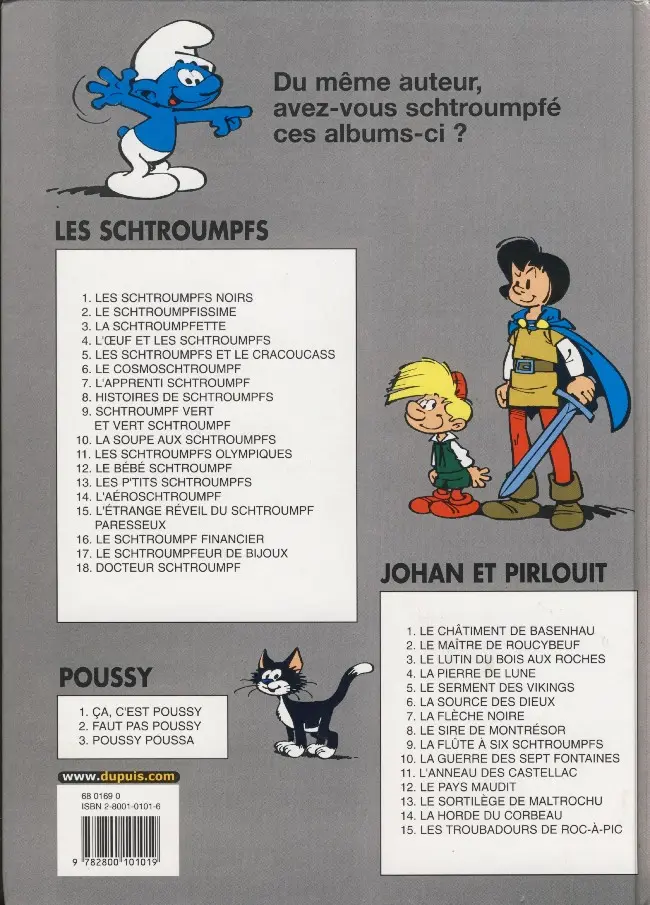 Verso de l'album Johan et Pirlouit Tome 7 La flèche noire
