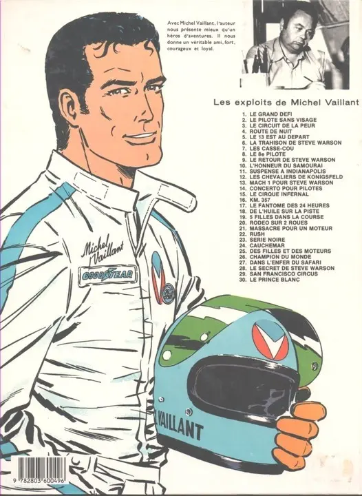 Verso de l'album Michel Vaillant Tome 6 La trahison de Steve Warson