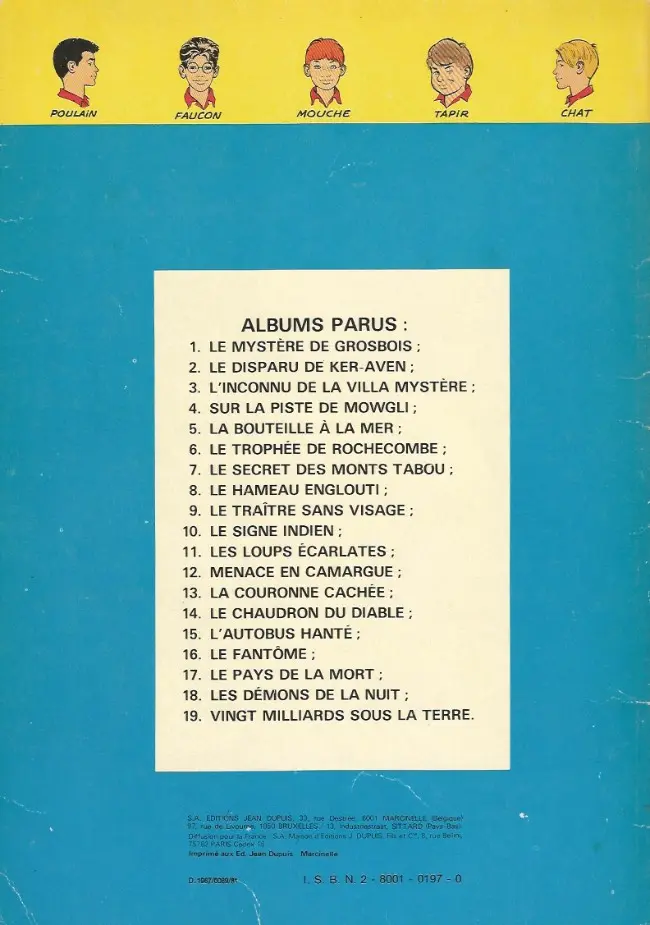 Verso de l'album La Patrouille des Castors Tome 7 Le secret des Monts Tabou