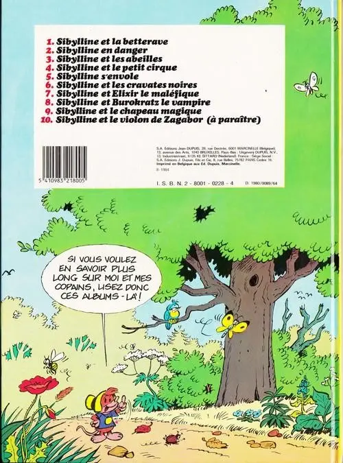 Verso de l'album Sibylline - Dupuis Tome 1 Sibylline et la betterave
