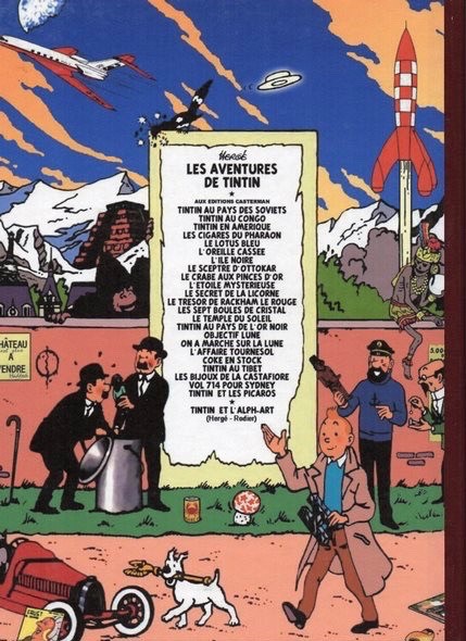 Verso de l'album Tintin Les aventures de Tintin au pays des soviets.