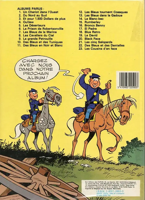Verso de l'album Les Tuniques Bleues Tome 6 La prison de Robertsonville