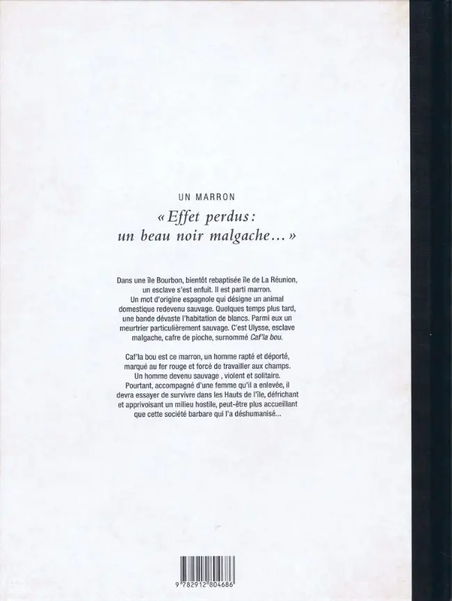 Verso de l'album Un Marron Tome 1 Livre Premier - Caf' la bou