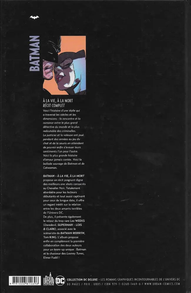 Verso de l'album Batman : À la vie, à la mort