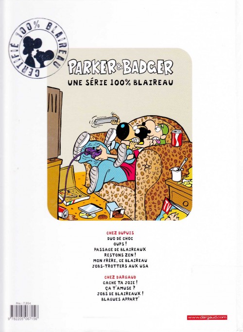 Verso de l'album Parker & Badger Blagues appart'