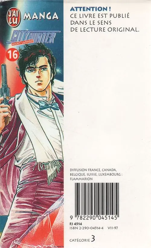 Verso de l'album City Hunter - Nicky Larson 16 Folle de City Hunter !