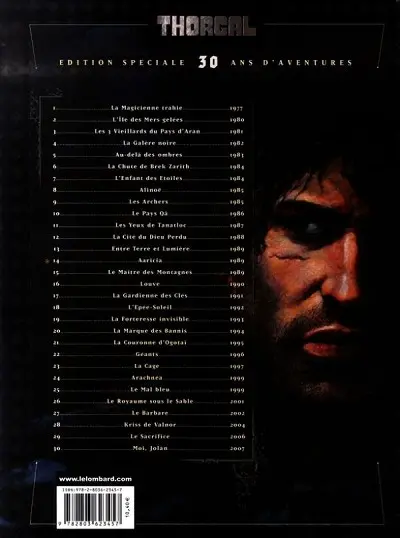 Verso de l'album Thorgal Tome 14 Aaricia