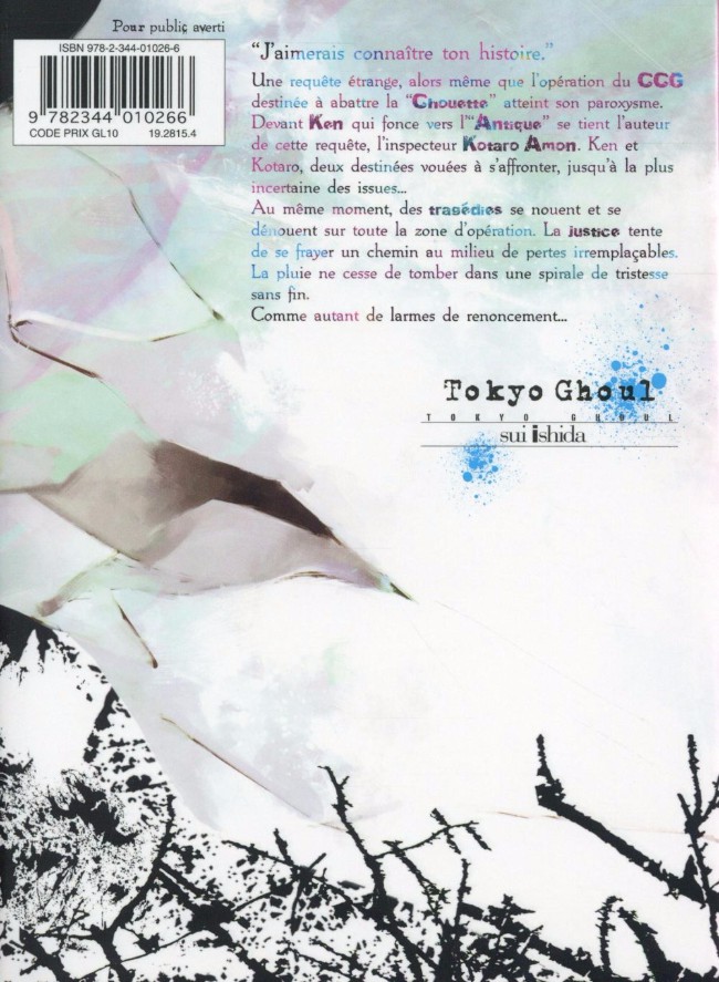 Verso de l'album Tokyo Ghoul 14