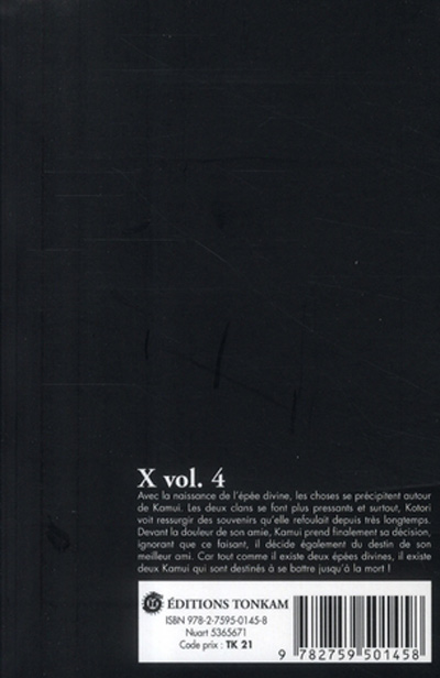 Verso de l'album X Volume double Volume 4