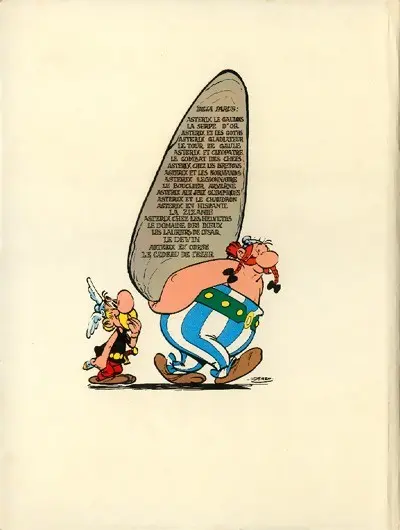 Verso de l'album Astérix Tome 20 Astérix en corse