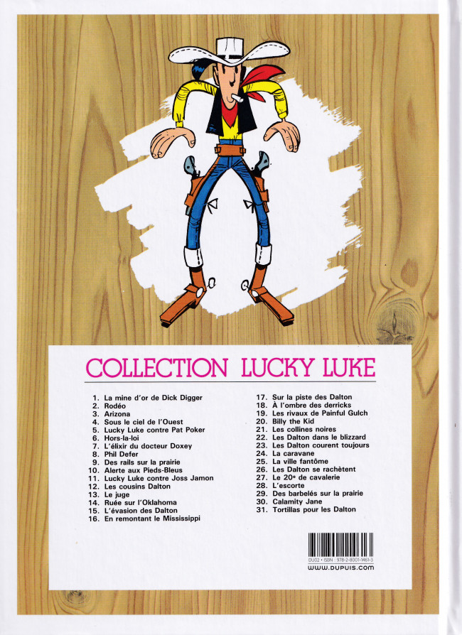 Verso de l'album Lucky Luke Tome 21 Les collines noires