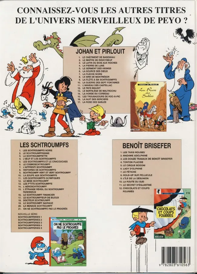Verso de l'album Johan et Pirlouit Tome 14 La horde du corbeau