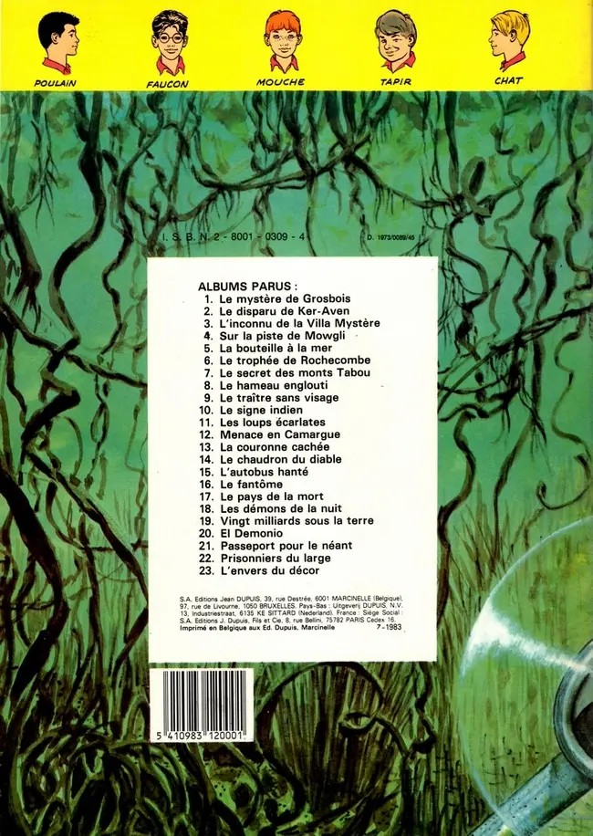Verso de l'album La Patrouille des Castors Tome 18 Les démons de la nuit