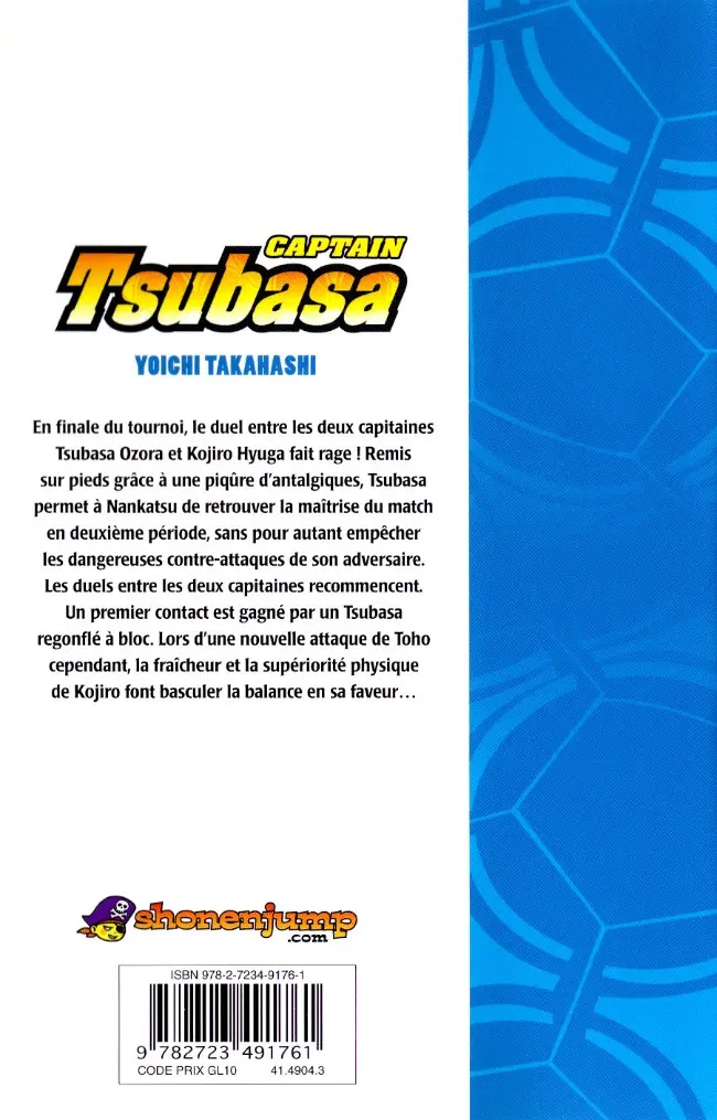 Verso de l'album Captain Tsubasa Tome 23 Phénix contre Tigre sauvage, une lutte ardente !