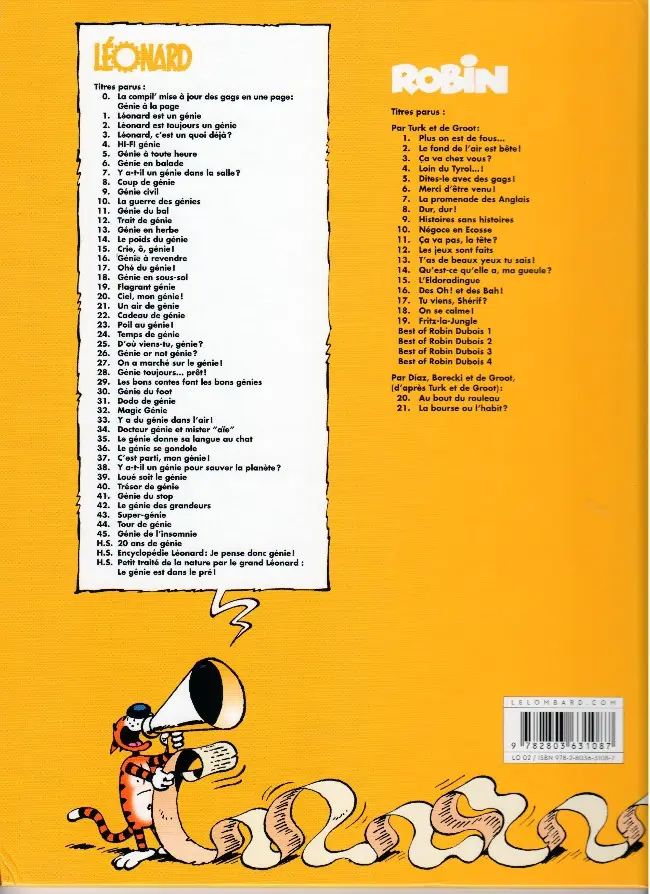 Verso de l'album Léonard Tome 43 Super-génie