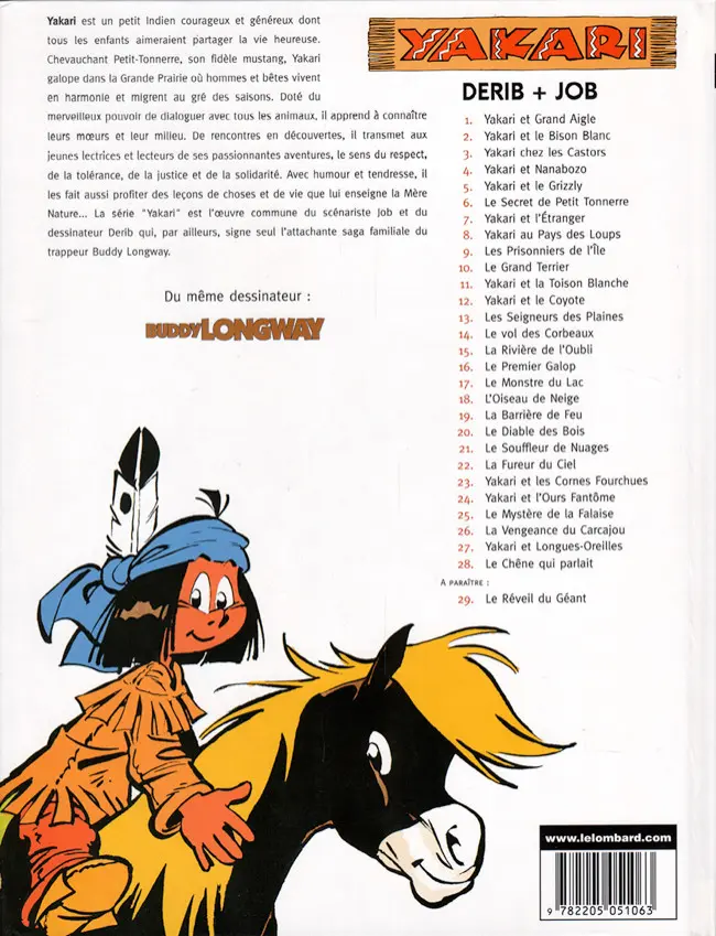 Verso de l'album Yakari Tome 15 La rivière de l'oubli